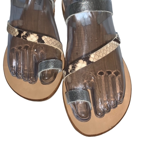 New Steve Madden Claustrophobic Toe Slide Sandal Snake Print Made in Italy SZ 7 - Picture 3 of 11